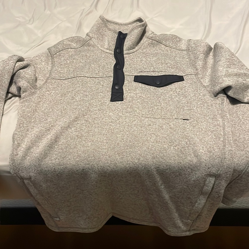 Eddie Bauer button up quarter zip sweater